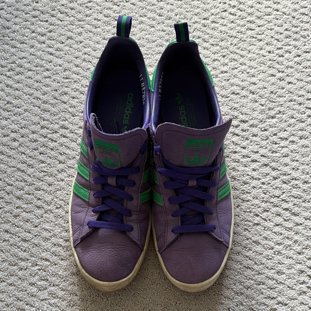 Adidas Violet and Lime Sneakers